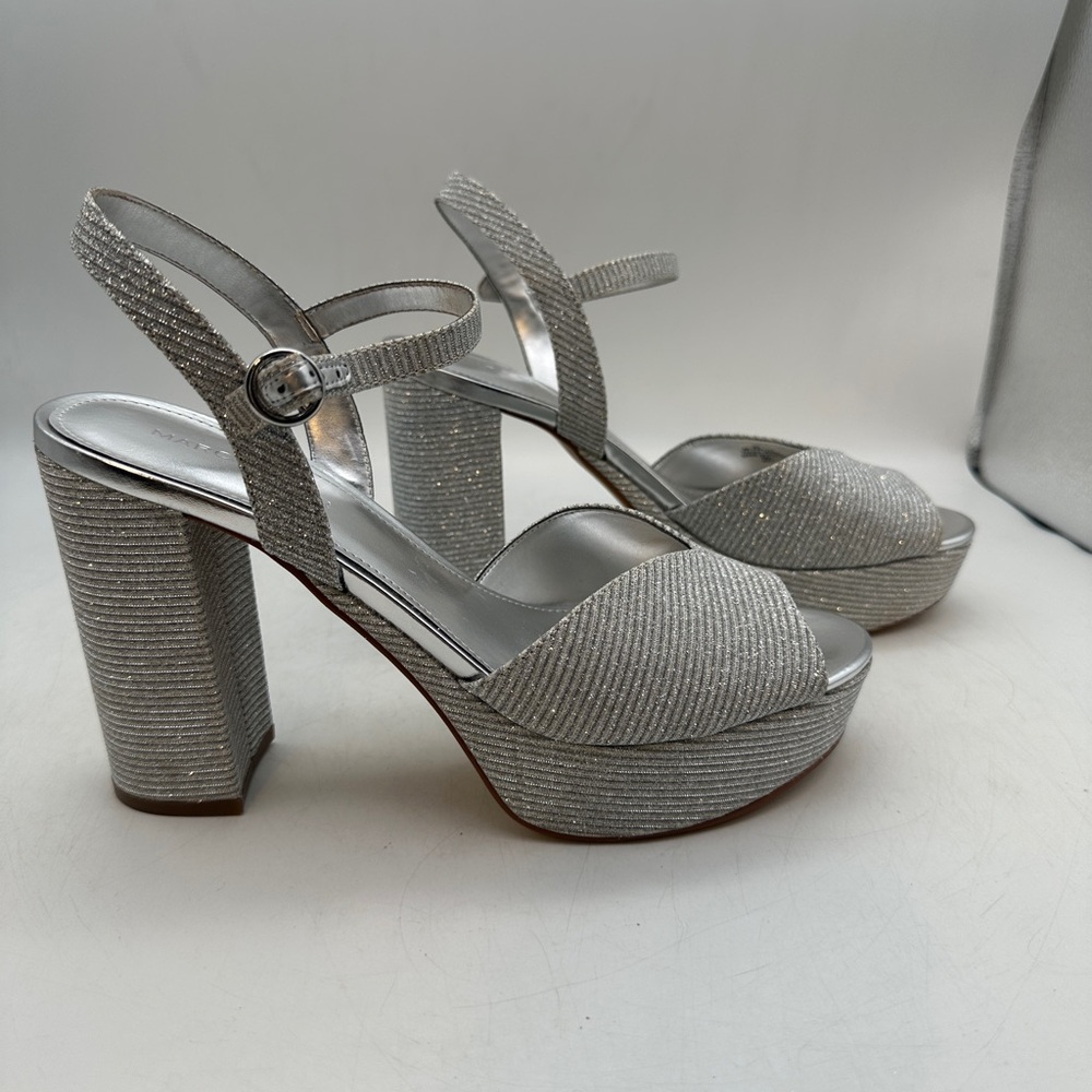 Marc Fisher Silver Platform Shoes Size 9